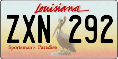 LA license plate ZXN292