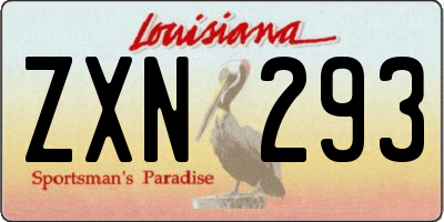 LA license plate ZXN293