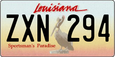 LA license plate ZXN294