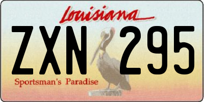 LA license plate ZXN295