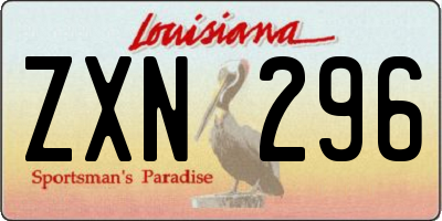 LA license plate ZXN296