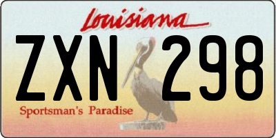 LA license plate ZXN298