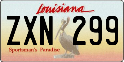 LA license plate ZXN299