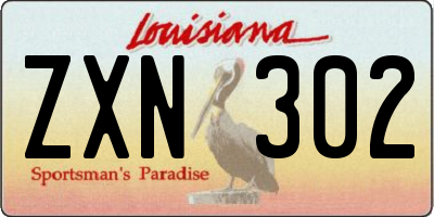 LA license plate ZXN302