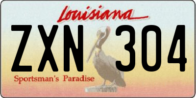 LA license plate ZXN304