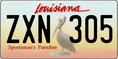 LA license plate ZXN305