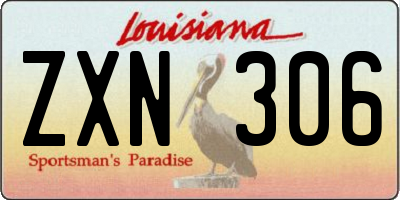 LA license plate ZXN306