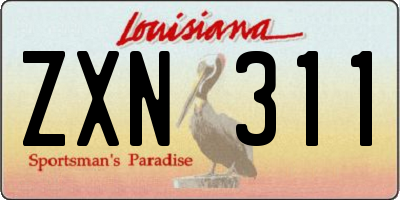 LA license plate ZXN311