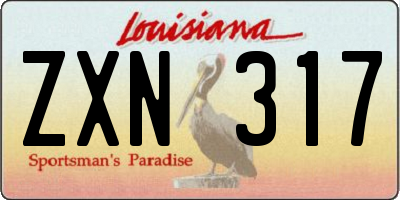 LA license plate ZXN317