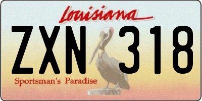 LA license plate ZXN318