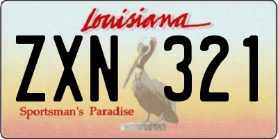 LA license plate ZXN321