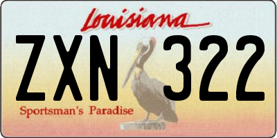 LA license plate ZXN322