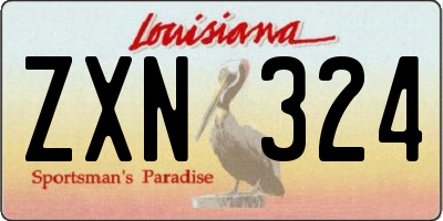 LA license plate ZXN324