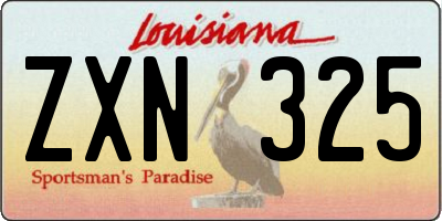 LA license plate ZXN325