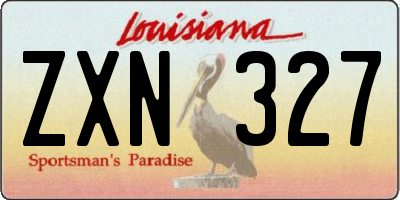 LA license plate ZXN327