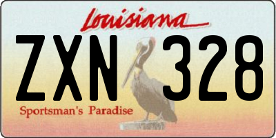 LA license plate ZXN328