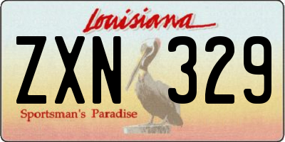 LA license plate ZXN329