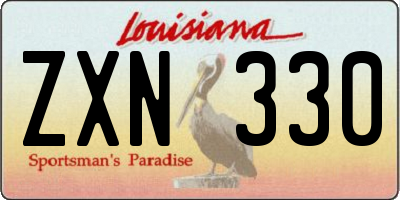 LA license plate ZXN330