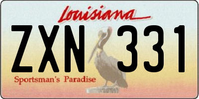 LA license plate ZXN331