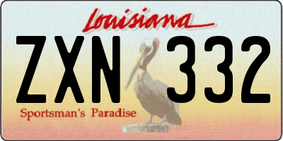 LA license plate ZXN332