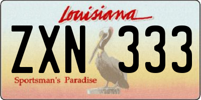 LA license plate ZXN333