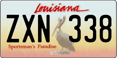 LA license plate ZXN338