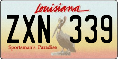 LA license plate ZXN339