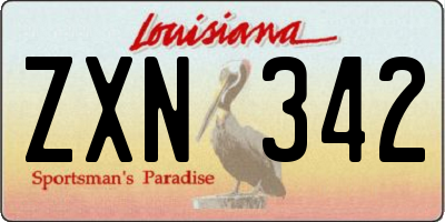 LA license plate ZXN342