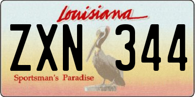 LA license plate ZXN344