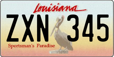 LA license plate ZXN345