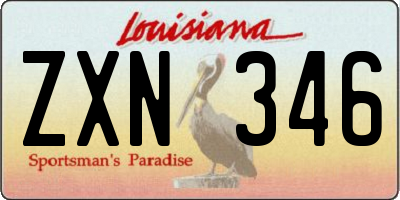 LA license plate ZXN346