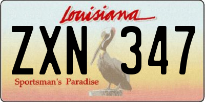 LA license plate ZXN347