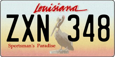 LA license plate ZXN348