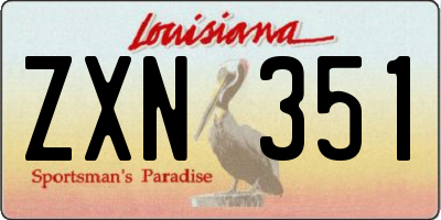 LA license plate ZXN351