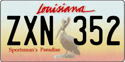 LA license plate ZXN352