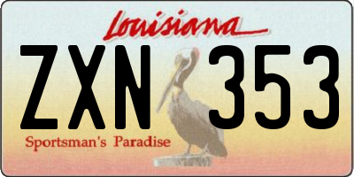 LA license plate ZXN353