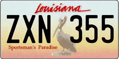 LA license plate ZXN355