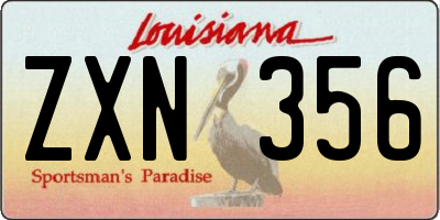 LA license plate ZXN356