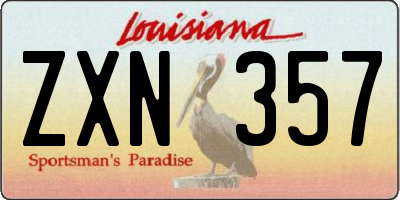 LA license plate ZXN357