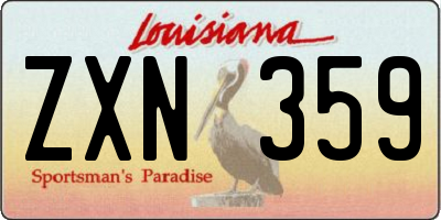 LA license plate ZXN359