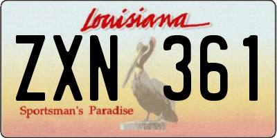 LA license plate ZXN361