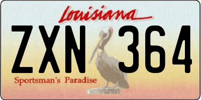 LA license plate ZXN364