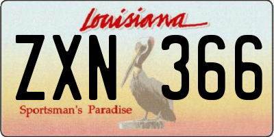 LA license plate ZXN366