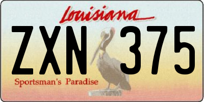 LA license plate ZXN375