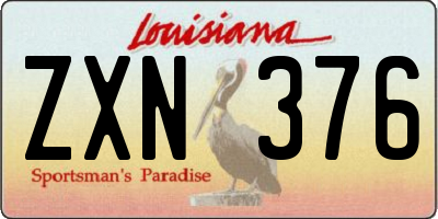 LA license plate ZXN376