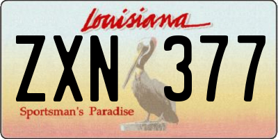 LA license plate ZXN377