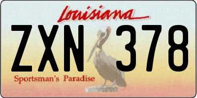 LA license plate ZXN378