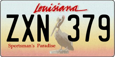 LA license plate ZXN379