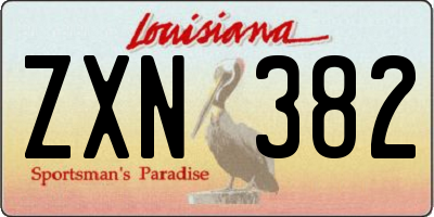 LA license plate ZXN382