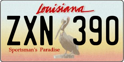 LA license plate ZXN390